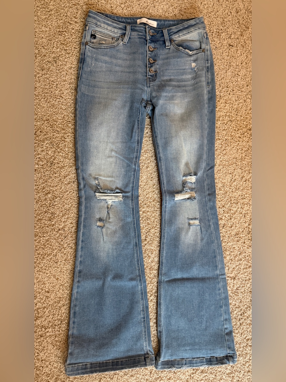 KanCan Light Blue Distressed Flare Jeans
